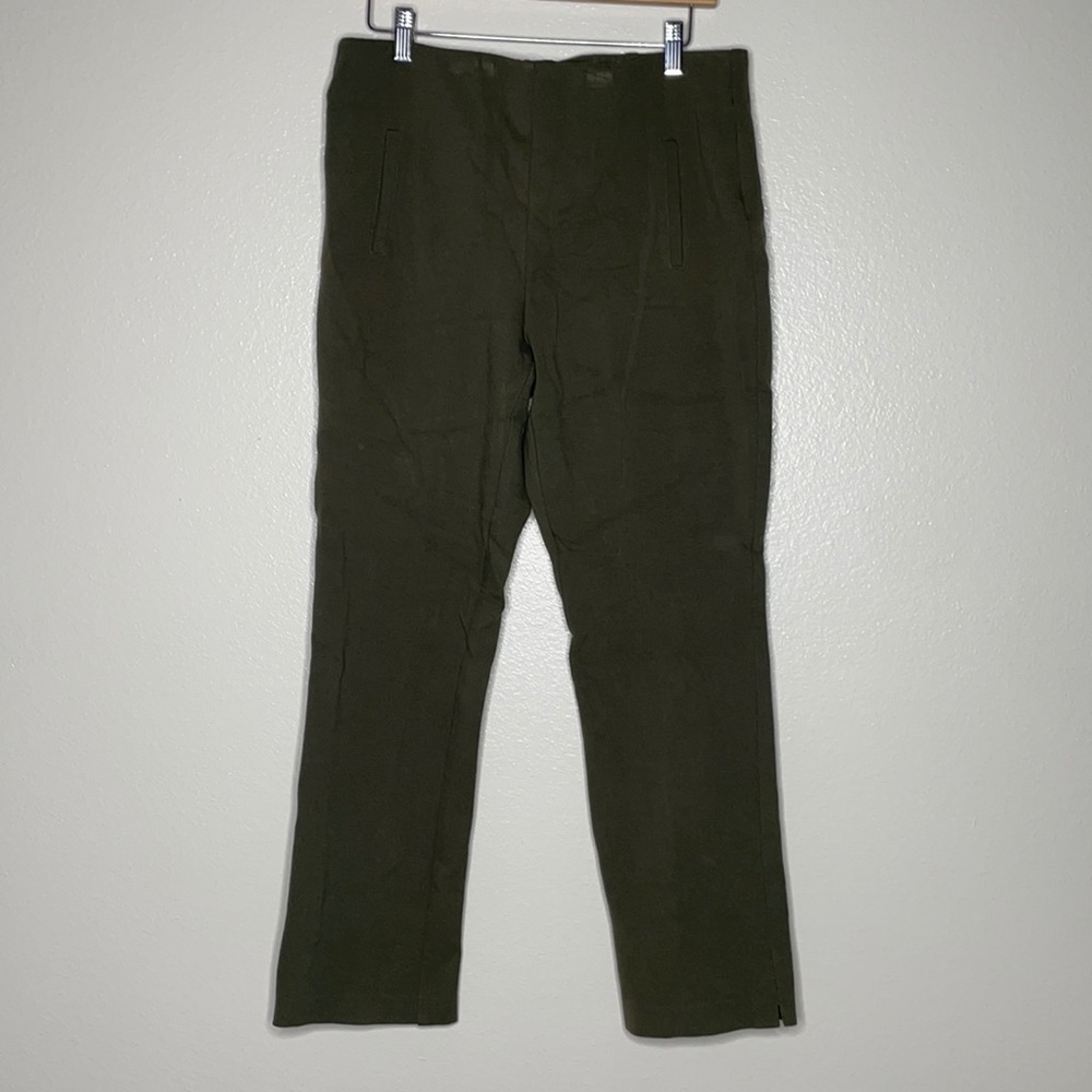 Chico's Olive Green Elastic Waist Pants sz 10 R